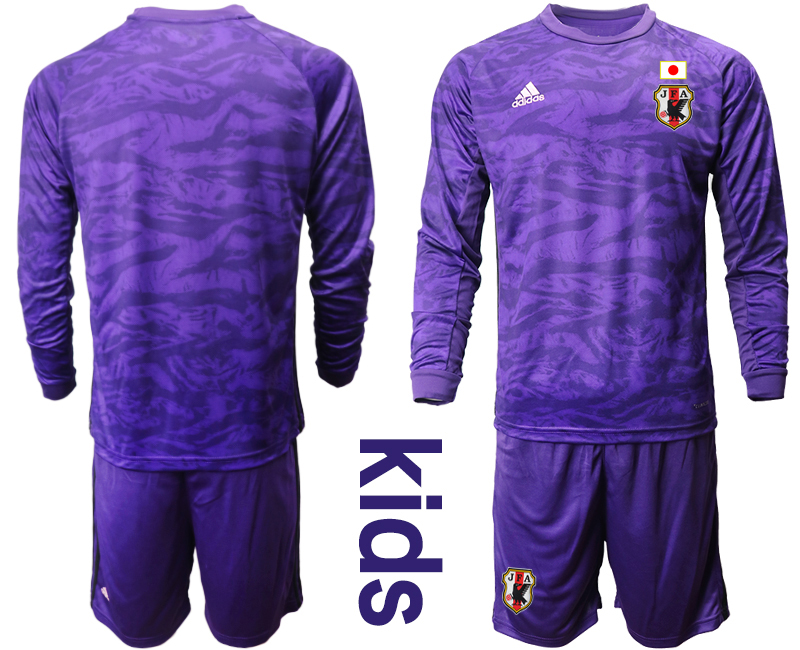 Cheap Youth 2020-2021 Season National team Japan goalkeeper Long sleeve purple Soccer Jersey